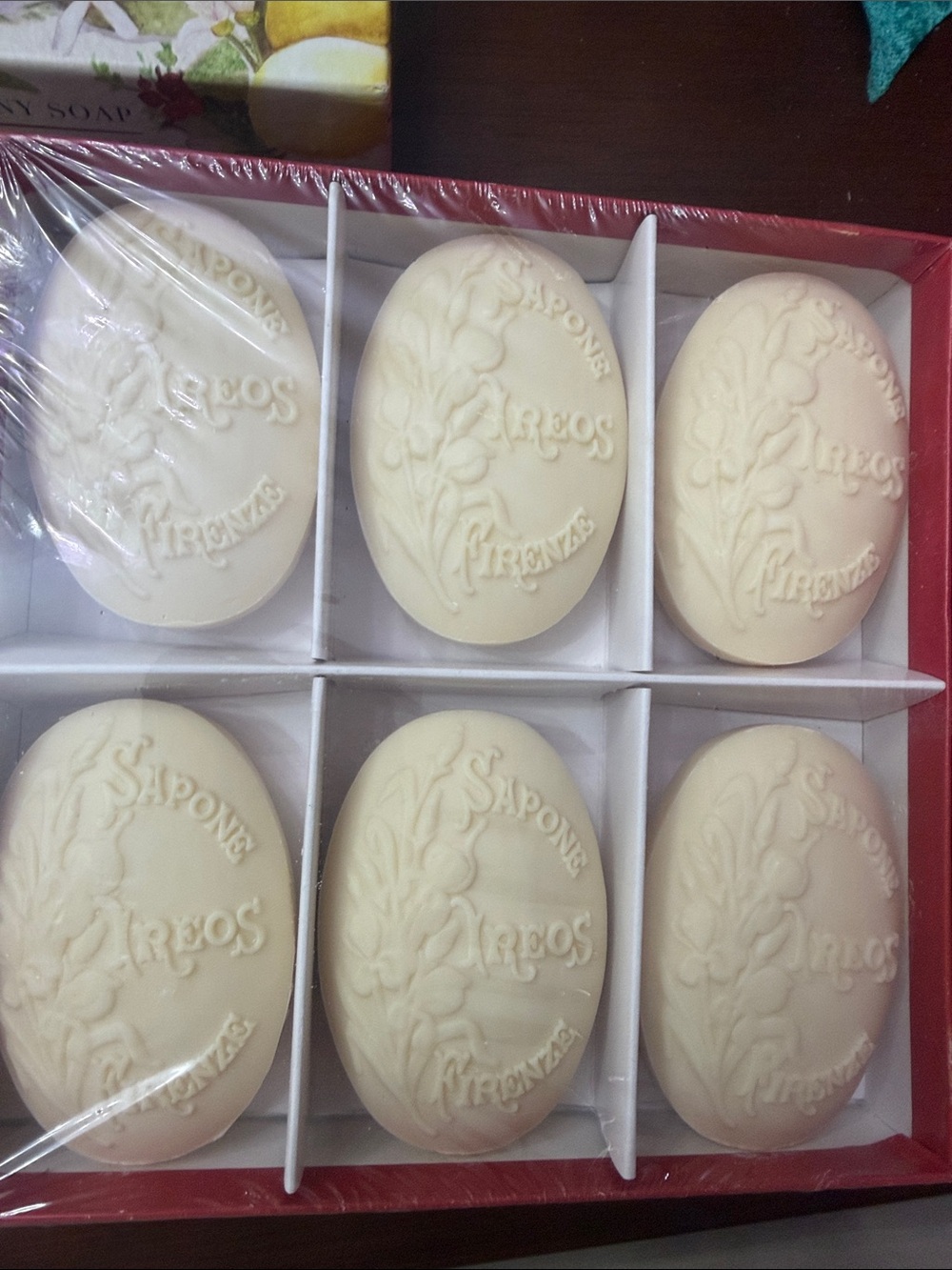Artisanal Cream Floral Embossed Hand Soap - Pack of 6 (Cream)